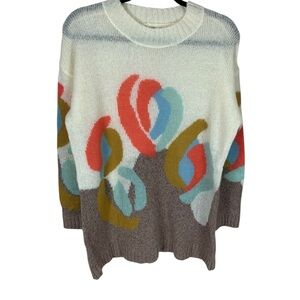*2/$30* Sundance Colorful Long Sleeve Crew Neck Cotton Wool Blend Sweater Size L